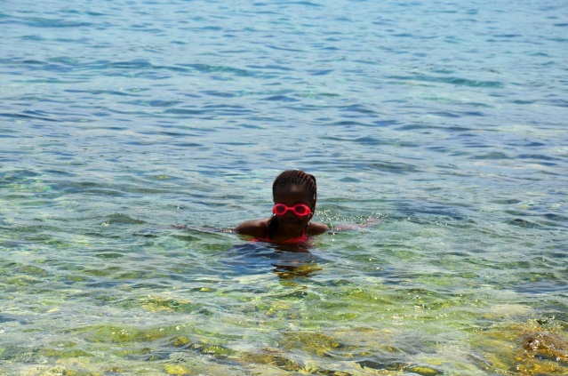 My daughter enjoying a swim