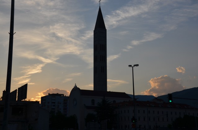 A mosque at dusk