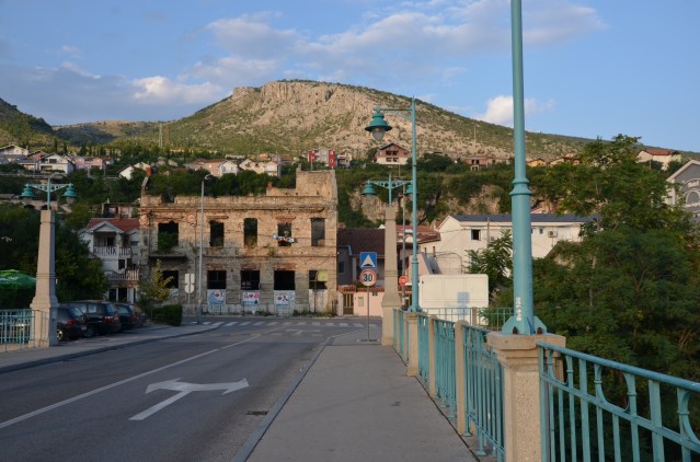 Shell of a building in Mostar