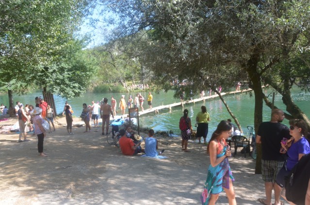 Plank pathway to the waterfalls