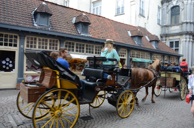 Horse drawn carriages are in plenty in Brugge