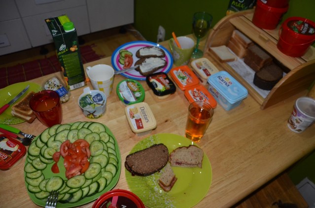 Breakfast at Central hostel, Riga.
