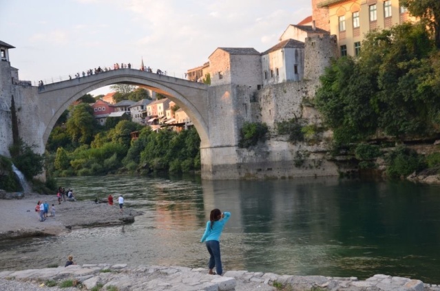 At The bridge in Mostar, Bosnia and Herzegovina.