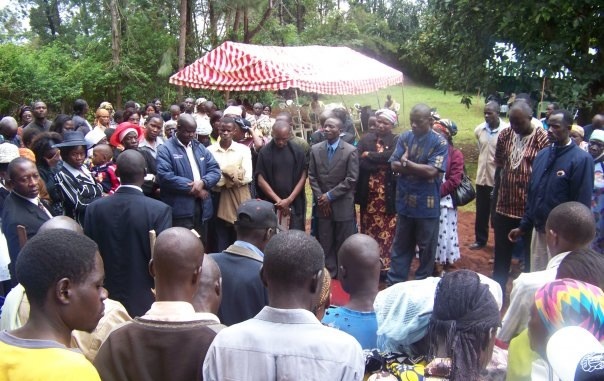 With friends and family at my brother's burial in Siaya, Kenya.
