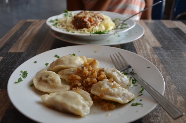 A meal of pierogi; because we are in Poland.