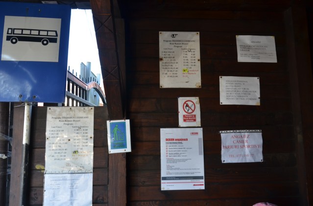 Bus timetable, Bran Castle